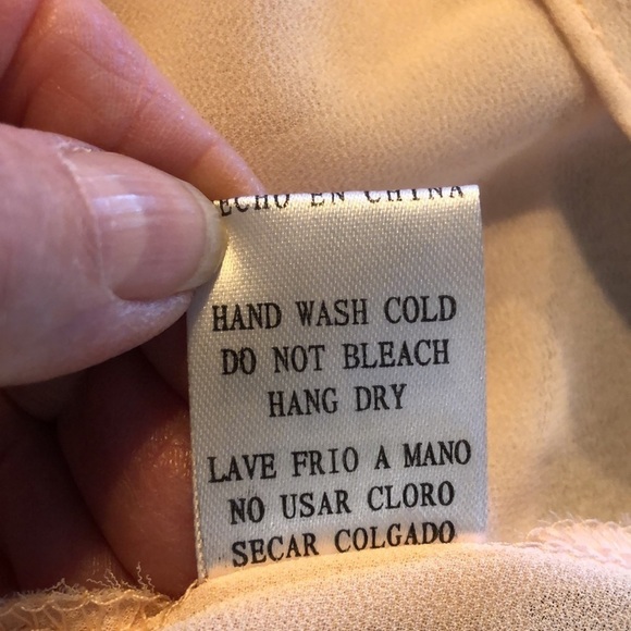 A.PEACH Unique Multi Bows Racer Back Sheer Soft Blush Top Size Large - Picture 9 of 9